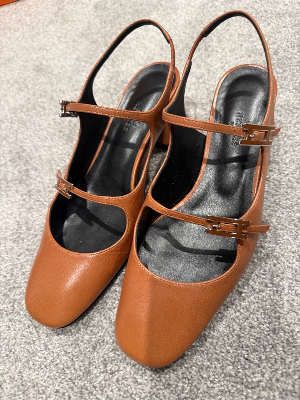 Authentic Hermes sling back shoes